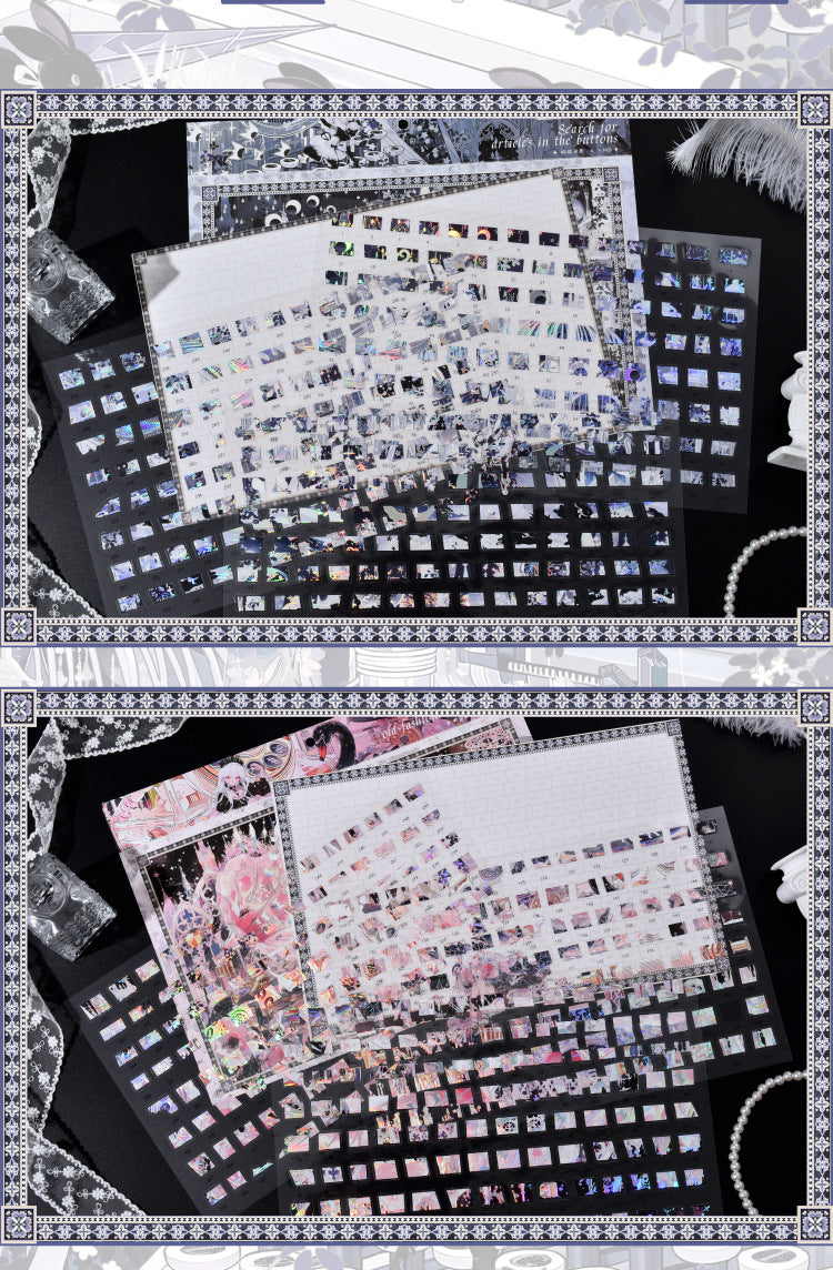 Holographic Silver Puzzle Scene Sticker Kit — 03