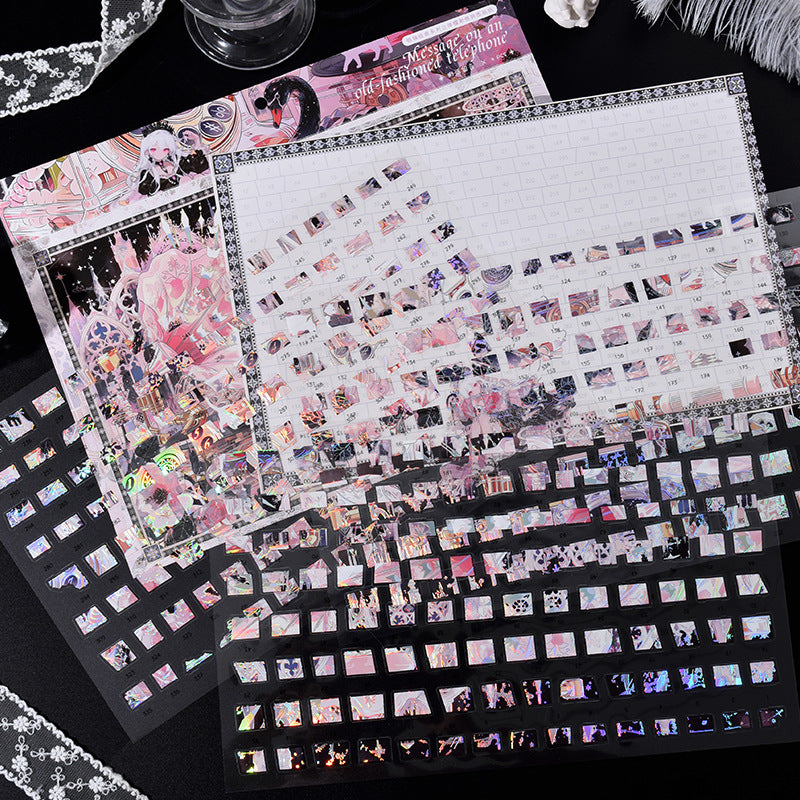 Holographic Silver Puzzle Scene Sticker Kit — 08