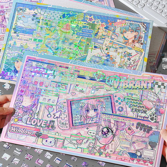 Holographic PET Scene Collage Sticker Kit — 03