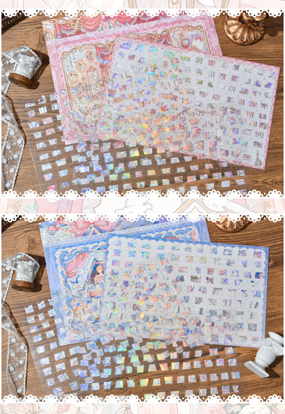 3D Holographic Silver Puzzle Scene Sticker Set — 14