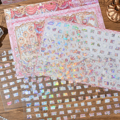 3D Holographic Silver Puzzle Scene Sticker Set — 08